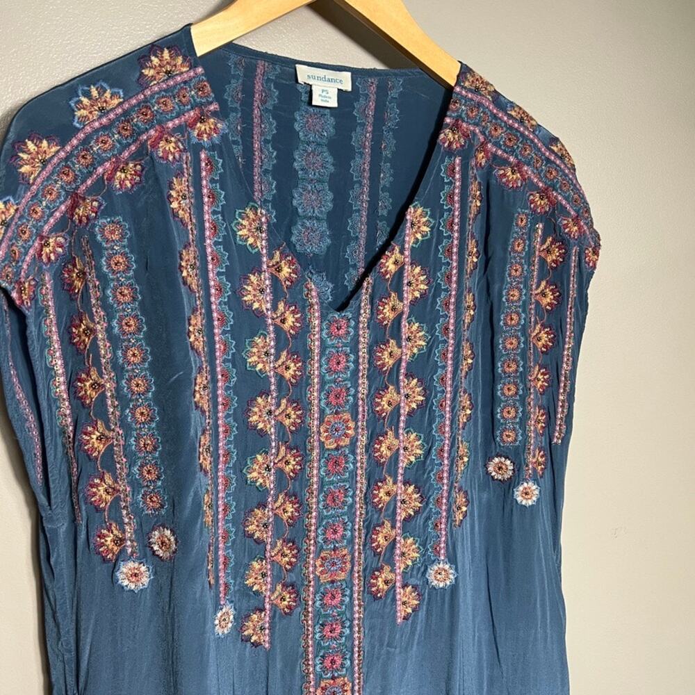 Sundance Garden Melody Beaded Embroidered Bohowestern Dress PS Petite Small - Picture 5 of 12